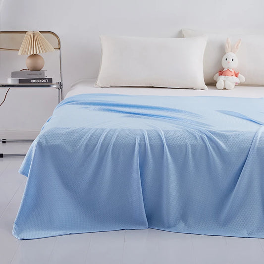 100% Bamboo Fiber Air Condition Quilt Thin Diamond Grid Lightweight Breathable Summer Blanket Soft Skin-friendly Summer Duvet